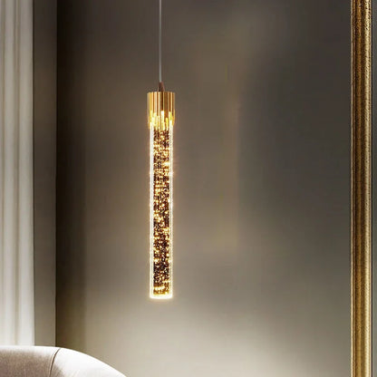 DecorBites™ Crystal LED Pendant Light: Modern Hanging Bar Lamp for Bedroom, Living Room, & Home Decor