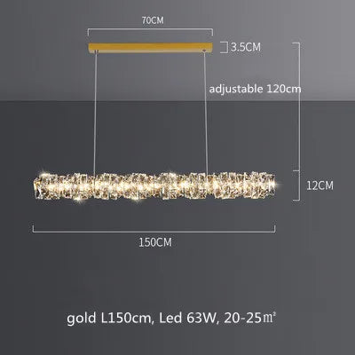 DecorBites™ Dimmable Crystal Chandelier Pendant Light for Modern Luxury Living Room.