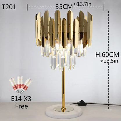 DecorBites™ Crystal Gold Floor Lamp for Bedroom & Living Room - Modern Luxury LED Light