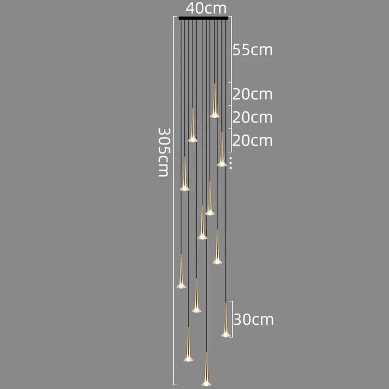 DecorBites™ Crystal LED Stair Chandelier: Luxury Long Stair Lighting Fixture with Creative Island Design