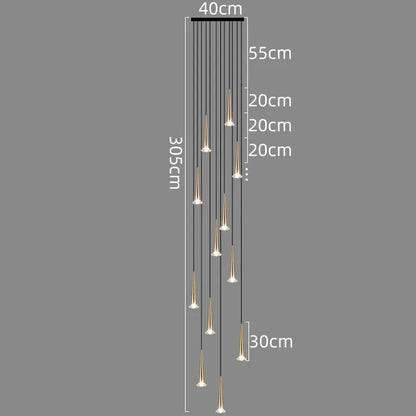 DecorBites™ Crystal LED Staircase Chandelier: Luxury Long Stair Lighting Fixture
