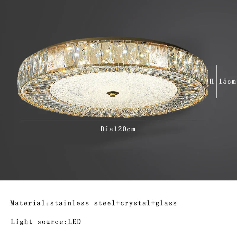 DecorBites™ Gold Glass LED Ceiling Light Fixture Stainless Steel Lamps