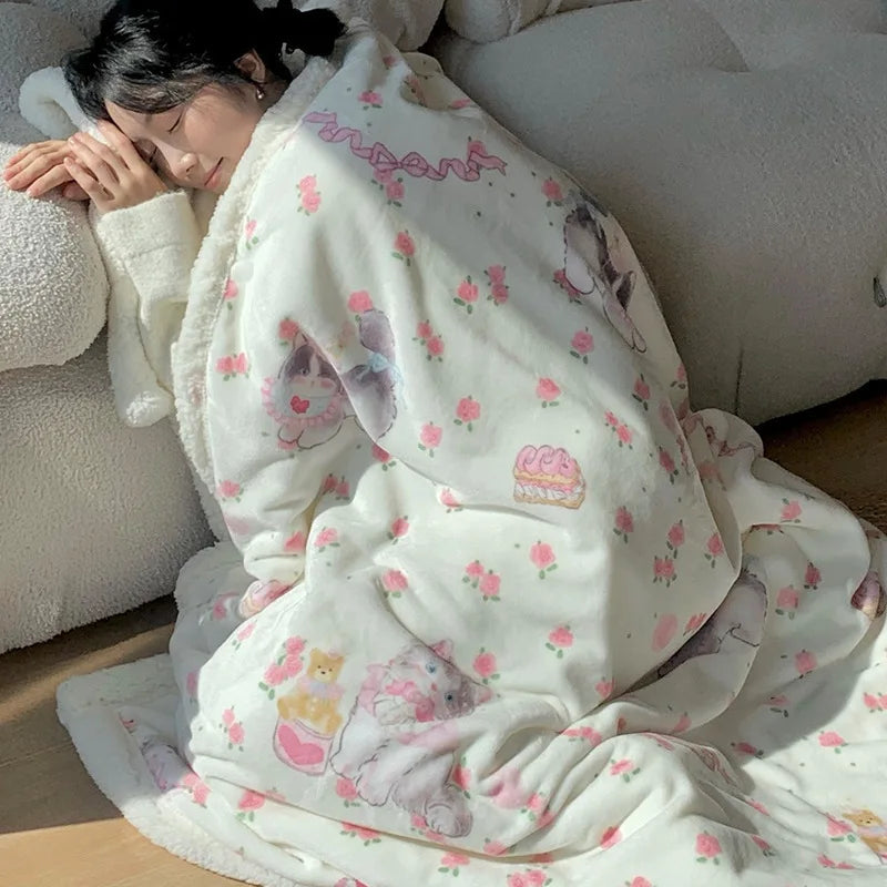 Cartoon Plush Sofa Blanket