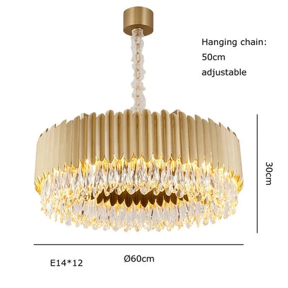DecorBites™ Gold Crystal Water Droplet Pendant Light - Black Suspension Lamp
