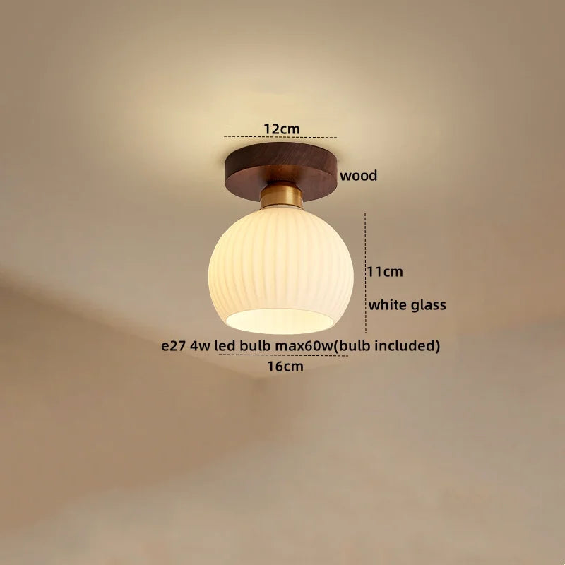 DecorBites™ Copper Wood LED Ceiling Lamp Modern Indoor Lighting Fixtures