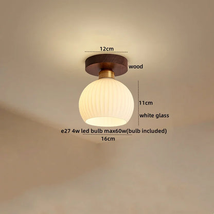 DecorBites™ Copper Wood LED Ceiling Lamp Modern Indoor Lighting Fixtures