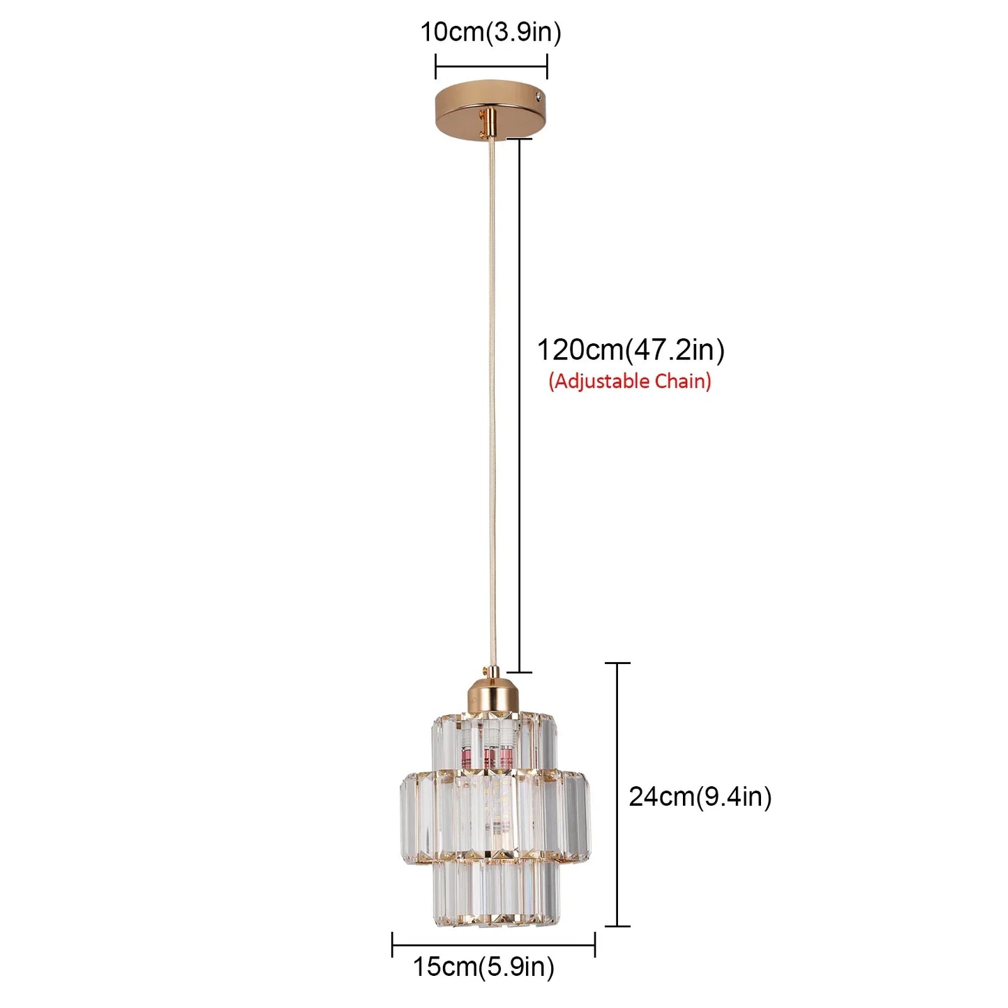 DecorBites™ K9 Crystal Pendant Chandelier Modern Living Room Ceiling Lamp LED Hall Decor