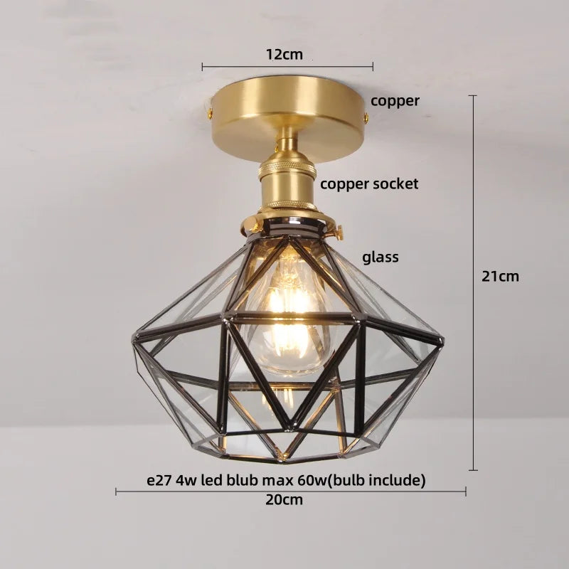 DecorBites™ Crystal Glass LED Ceiling Lamp Modern Luxury Interior Lighting Fixture