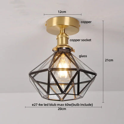 DecorBites™ Crystal Glass LED Ceiling Lamp Modern Luxury Interior Lighting Fixture
