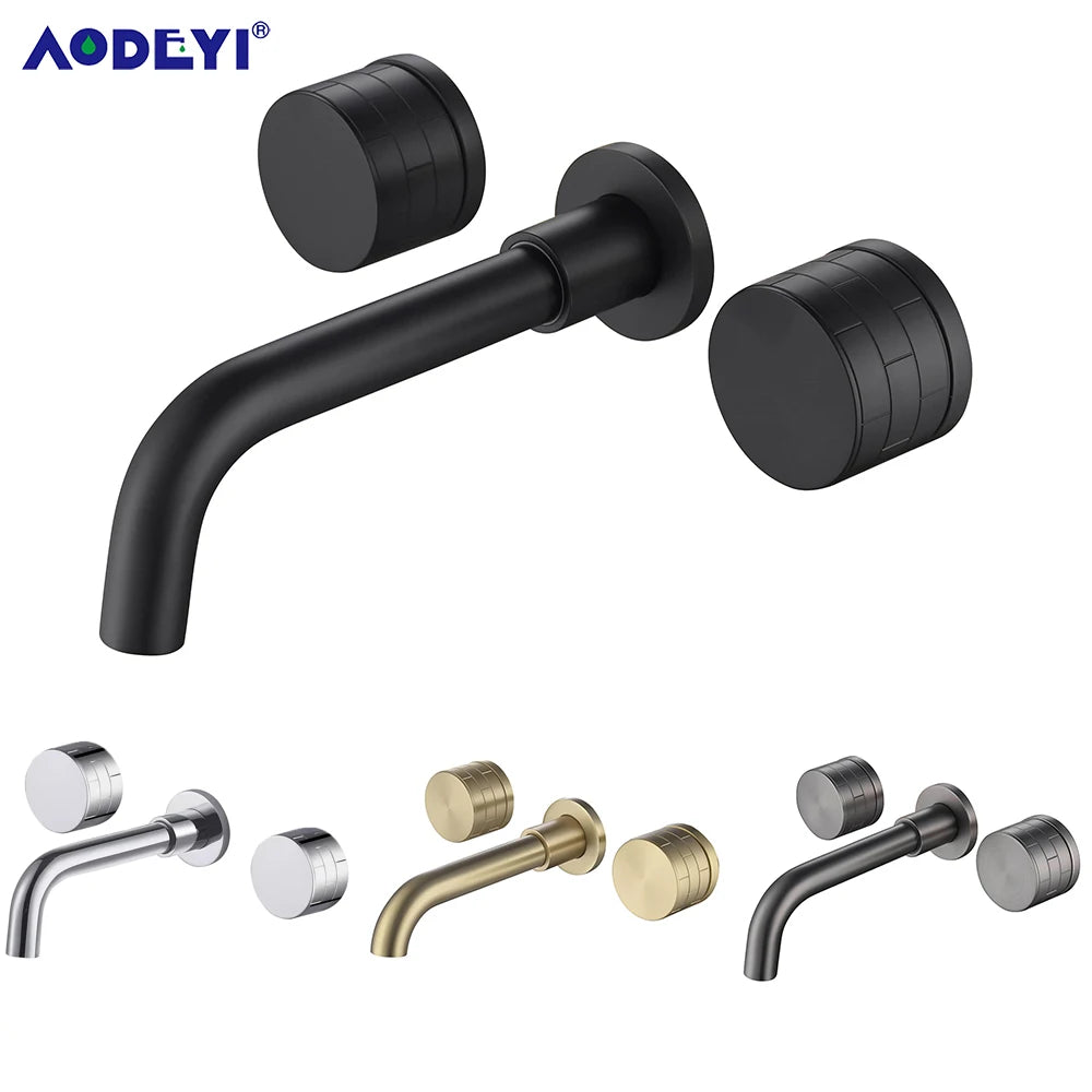 Black Wall Mounted Bathroom Faucet