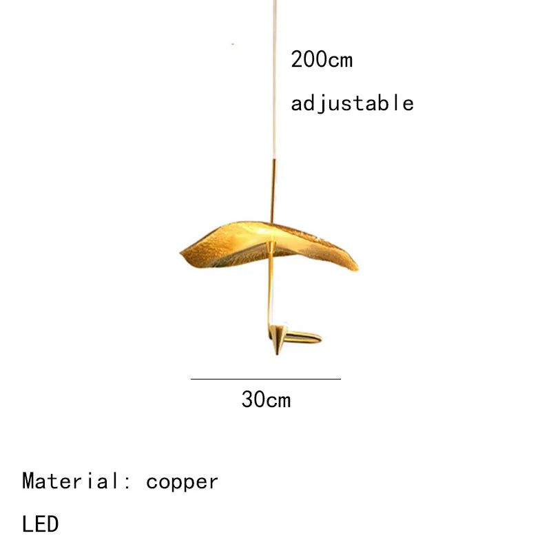 Copper LED Dining Chandelier 35cm Diameter