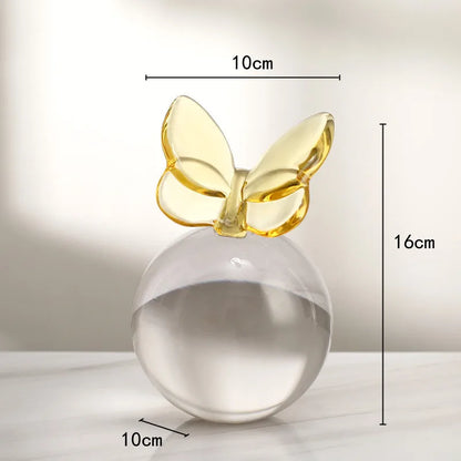DecorBites™ Geometric Butterfly Crystal Ball Home Decor Figurine