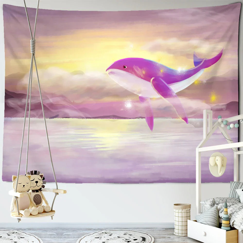 DecorBites™ Dream Whale Tapestry Wall Hanging for Kids Room and Home Decor