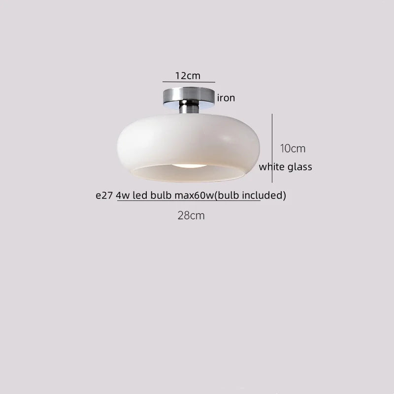 DecorBites™ Cotton Shape LED Ceiling Lamp - Cream. Nordic Style, Hallway Balcony Porch Light.