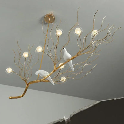DecorBites™ Iron Branch LED Pendant Chandelier: Nordic Dining Room Lighting Fixture
