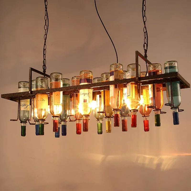 Wine Bottle Chandelier Light