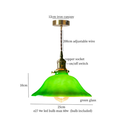 DecorBites™ Cream Glass LED Pendant Brass Hanging Lamp for Kitchen Restaurant Living Room