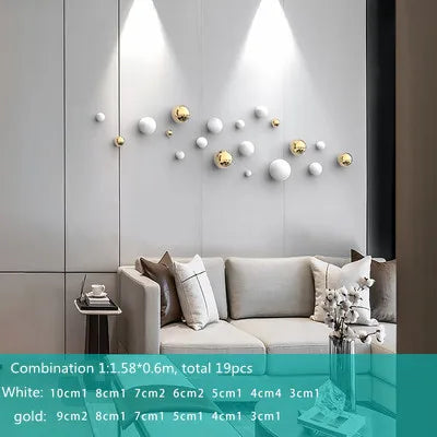 Gold Spherical Wall Ornaments