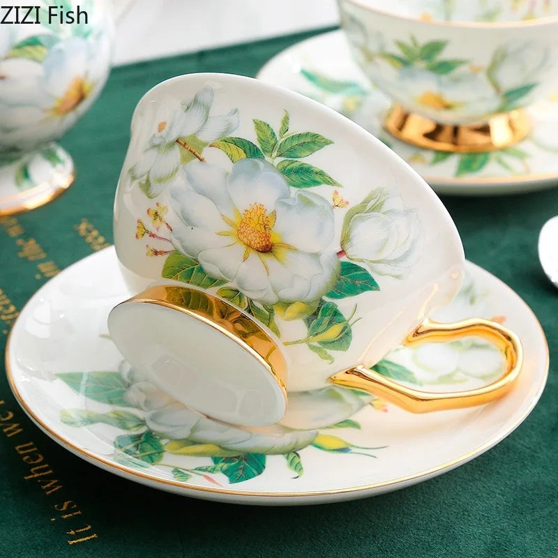 Green Floral Ceramic Set