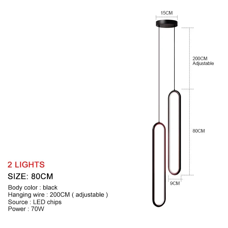 Sleek LED Pendant Chandelier