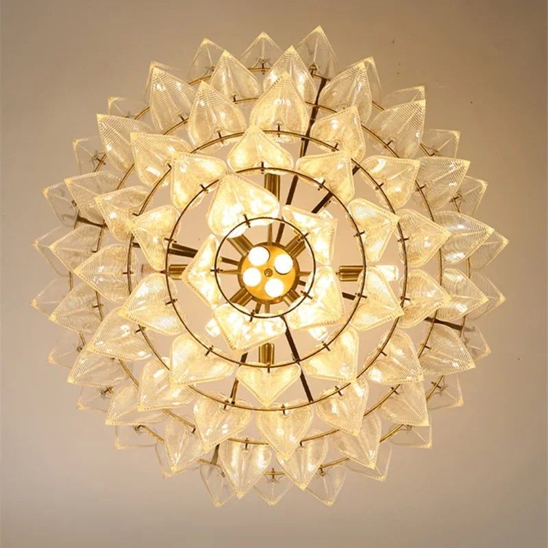 Nordic Leaf Glass Chandelier