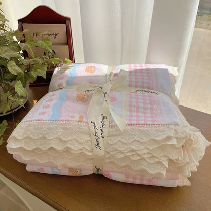 DecorBites™ Lace Romantic Comforter Set - Full Twin Double Size Bed Linens
