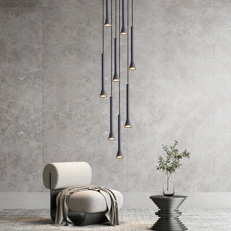 DecorBites™ Horn-Shaped Nordic Pendant Lamp for Modern Living Room and Staircase