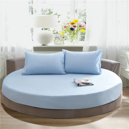 DecorBites™ Cotton Round Bed Sheet Set with Elastic Band, Soft & Skin-Friendly Fitted Sheets