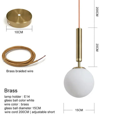 DecorBites™ Gold Glass Ball Pendant Lamp for Luxurious Dining Room & Bedroom Decor