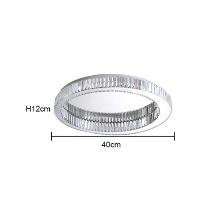 DecorBites™ Crystal Circle Ceiling Chandelier: Modern LED Indoor Lighting for Living Room, Bedroom & Study