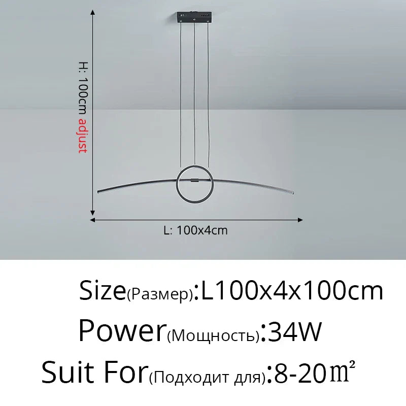 Black Aluminum Hanging Light