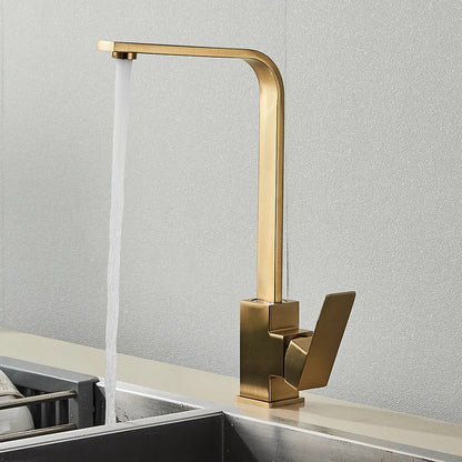DecorBites™ Brushed Nickel Kitchen Faucet | 360 Rotate Hot Cold Mixer Tap | Single Lever