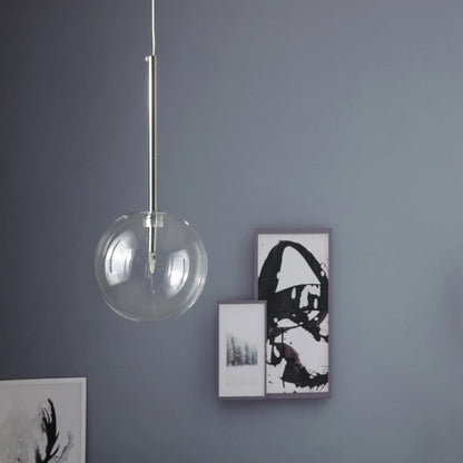 DecorBites™ Glass Globe Chrome Pendant Light - Nordic Style Hanging Lamp