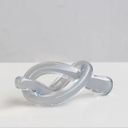 DecorBites™ Geometric Glass Sculpture Twine Knot Decor Home Decor Accessory