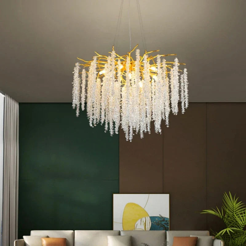 Gold Crystal Chandelier For Dining Room L120cm