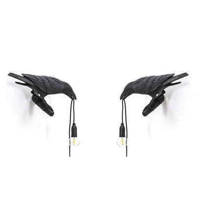 DecorBites™ Designer Bird Wall Lamp Modern Resin White Black LED Light Bedroom Living Room