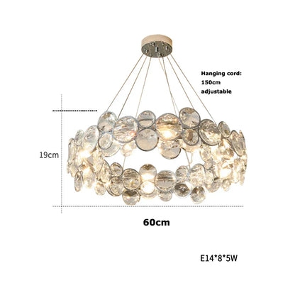 DecorBites™ Crystal Magic Ring Dimmable LED Pendant Light for Living Room & Foyer