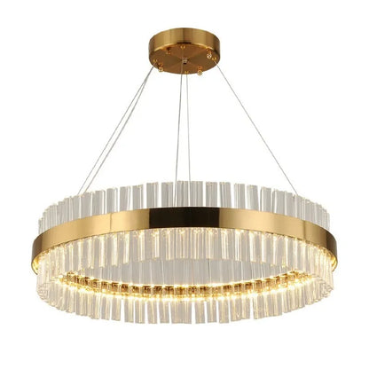 DecorBites™ Crystal LED Ring Chandelier | Modern Pendant Light Fixture