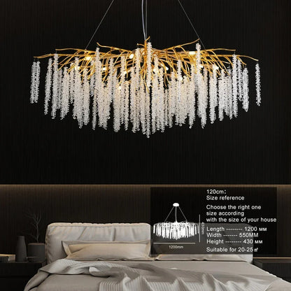 DecorBites™ Crystal Ceiling Chandelier for Bedroom and Living Room