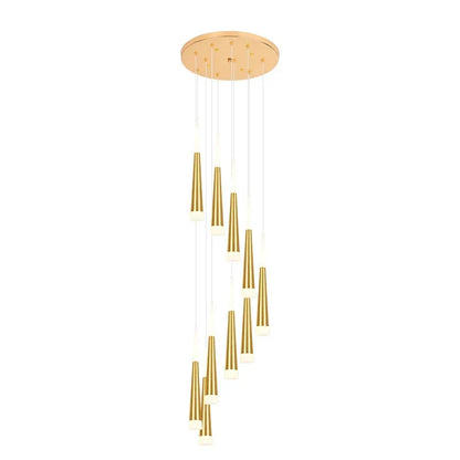 DecorBites™ Black Stair Chandelier: Modern Duplex Living Room Dining Room LED Ceiling Light