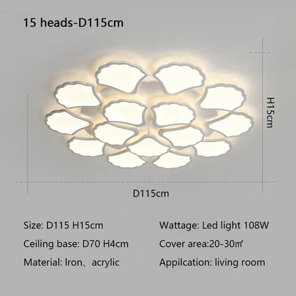 DecorBites™ Ginkgo Biloba LED Ceiling Lamp Dimmable Minimalist Modern Indoor Light Fixtures