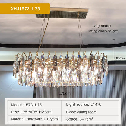DecorBites™ Crystal Atmosphere Chandelier: Modern Luxury for Living Room, Dining Room, Bedroom