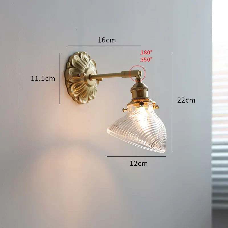 Green Glass Wall Lamp Copper Base Vibrant Hue