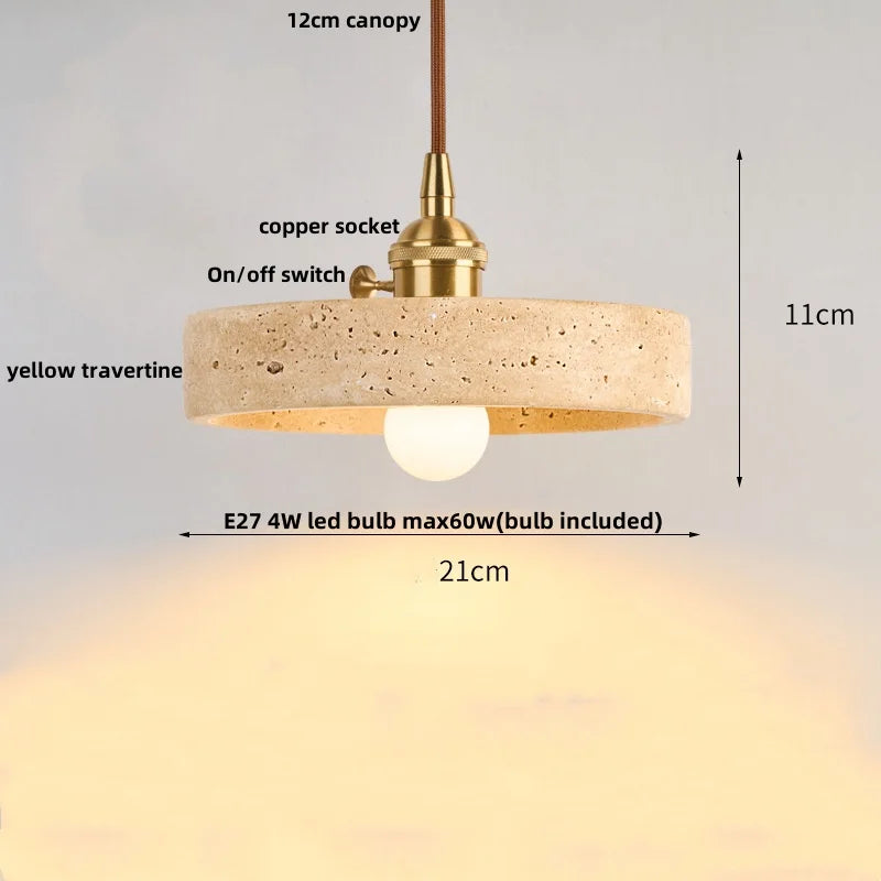 Travertine Wabi Sabi Pendant