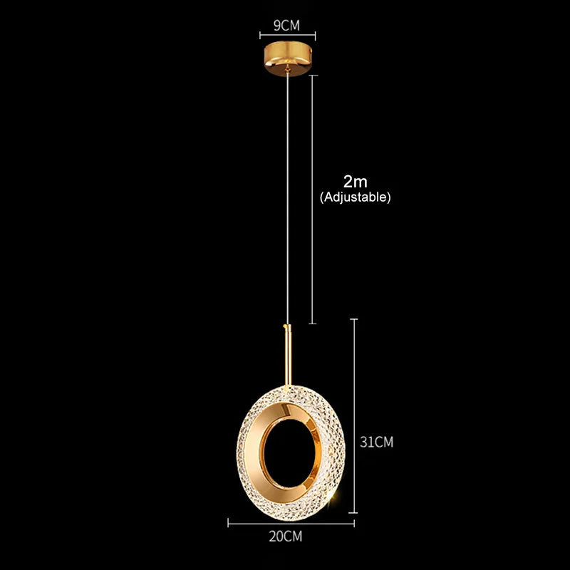 Nordic Ring LED Pendant Light in Iron, Aluminum & Acrylic