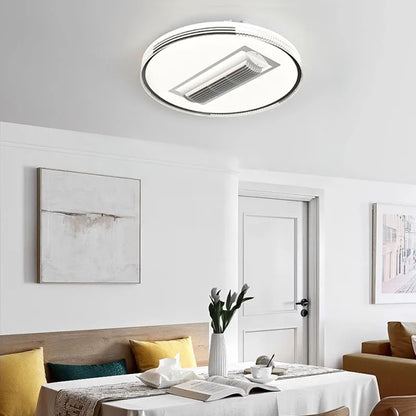 DecorBites™ Crystal Bladeless Ceiling Fan Light Chandelier LED Silent Electric Ventilator