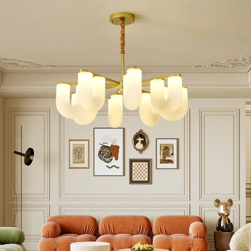 DecorBites™ French Cream U-shaped Floor Lamp, Nordic Minimalism LED Light for Home Decor