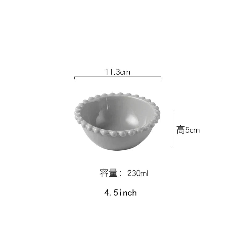 DecorBites™ Heart Shaped Pearl Dinner Plate Set - Elegant Porcelain Tableware for Salad, Soup, Steak