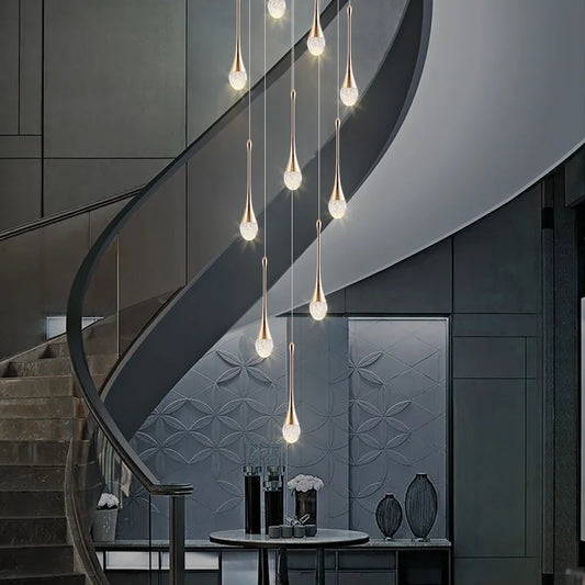 DecorBites™ Crystal Bubble Chandelier: Modern Duplex Living Room Villa Decoration Luminaire