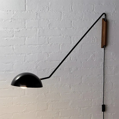 DecorBites™ Adjustable Metal Wood Wall Lamp LED E27 Swing Arm Sconces for Living Room